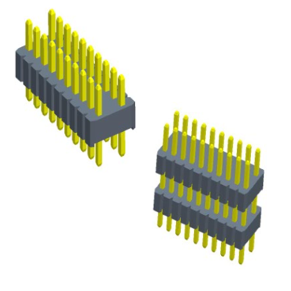 1.27×2.54mmPin Header Dual Row 180°Mono plastic;poly plastic